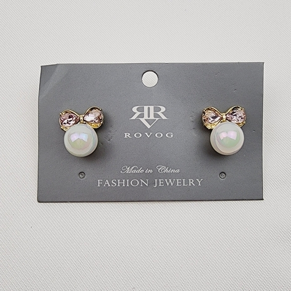 Elegant Faux Pearl Zinc Alloy Stud Fashion Earrings - Picture 3 of 5